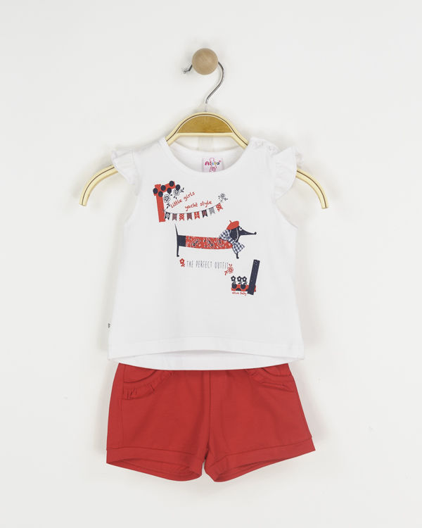 Picture of C1587 GIRLS TWO-PIECE SET IN COTTON WITH SHORTS